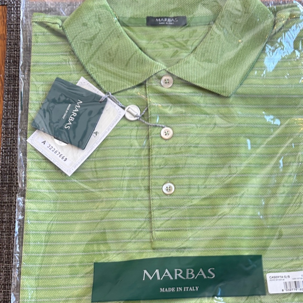 Green Striped Men's Polo Shirt
